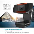 720P Manual Focus Webcam USB Camera with Microphone. 