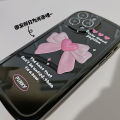 Cute Bow Cover Black Case for iPhone 15/15pro/15plus/15promax/14promax/14pro/14plus/14/13 Pro Max / 12 Pro / 11 Pro Max / 11. 