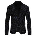 Shiny Gold Sequin Glitter Embellished Blazer Jacket Men Nightclub Prom Suit Blazer Men Costume Homme Stage Clothes For Singers.