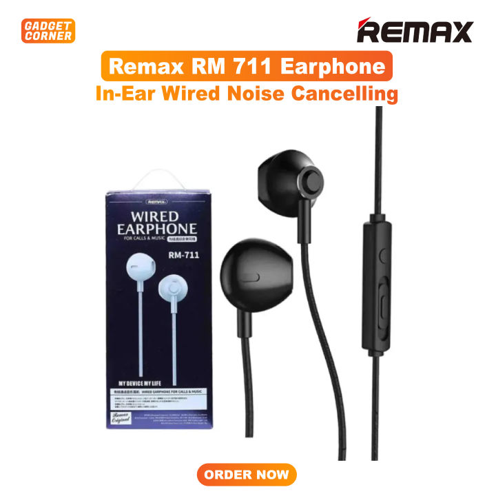 Remax Rm-711 ওয়্যার কন্ট্রোলড ইয়ারপ্লাগ টাইপ ইয়ারফোন(Null ...
