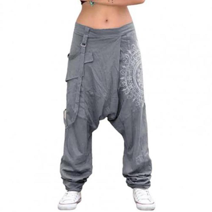 Women Low Rise Drop Crotch Retro Print Saggy Baggy Trousers Loose Harem Pants Women Saggy Baggy Trousers Loose Harem Pants Hot
