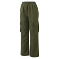 Women Cargo Trousers Korean Streetwear Women's Solid Color Cargo Pants with Elastic Waist Wide Leg Casual Joggers Sweatpants.