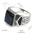 Guaranteed Mens Rings Silver s925 Antique Turkish Rings For Mens Signet Ring With Stone Color Square Turkish Jewelry Anello Uomo. 