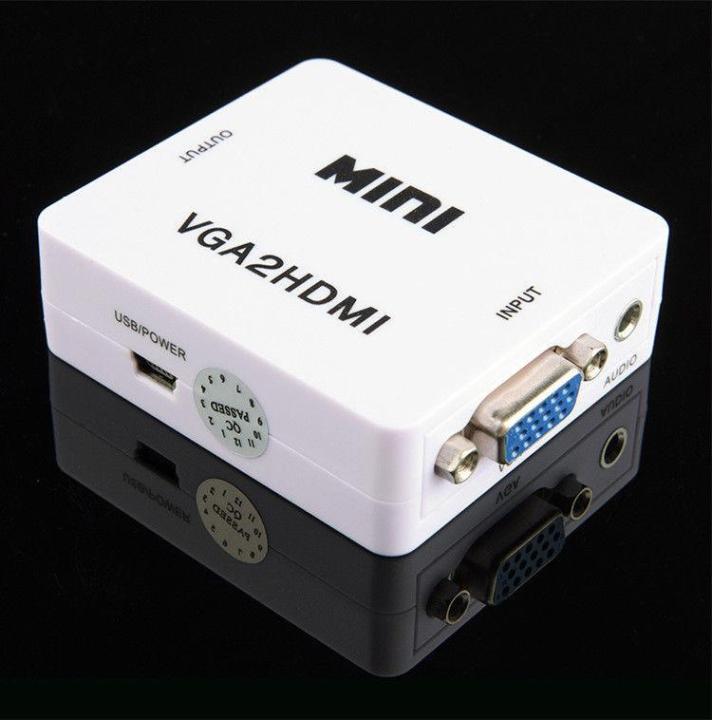 VGA to HDMI HD 1080P Audio Video Converter Box Adapter VGA2HDMI for PC Laptop TV