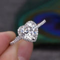 Diamond Cut Zirconia Heart Shape Ring. 