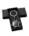 Compass Key Ring - Silver. 