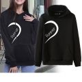 Couples Hoodies Casual Pullovers Unisex Black Sweatshirts for Couples Couple Sweatshirt Heart Letter Printed Hoodies Lovers. 