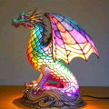 Animal Table Lamp Series,Stained Glass Cat,Dragon,Wolf,Horse,Owl,Dolphin,Turtle,Elephant,Mermaid Table Lamp Night Light Demoo. 