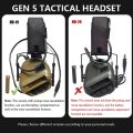 GEN 5 Military Tactical Headset Noise Reduction Hunting Headphone for FAST Helmet Airsoft OPS Wendy M-LOK Arc Headset.