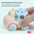3pcs Baby Cars Toy For Boys Girls Cartoon Animal Inertia Car With Rattles Infant Toys For Birthday Gifts.