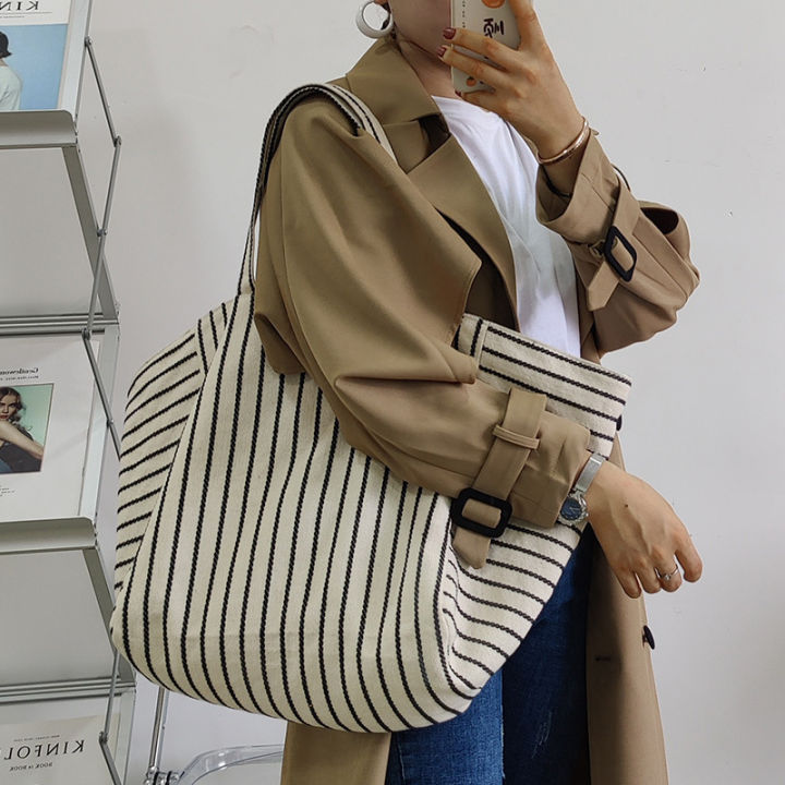 Canvas%20bag%20women's%20ins%20one-shoulder,%20large-capacity,%20lazy%20wind,%20striped%20fashion,%20big%20bag,%20casual%20literary%20hand-tote%20bag%20women%20-%20Image%202
