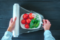 Cling Film Wrapping Paper Roll Transparent Food Packaging Storing Wrap Plastic Cling Film Roll.