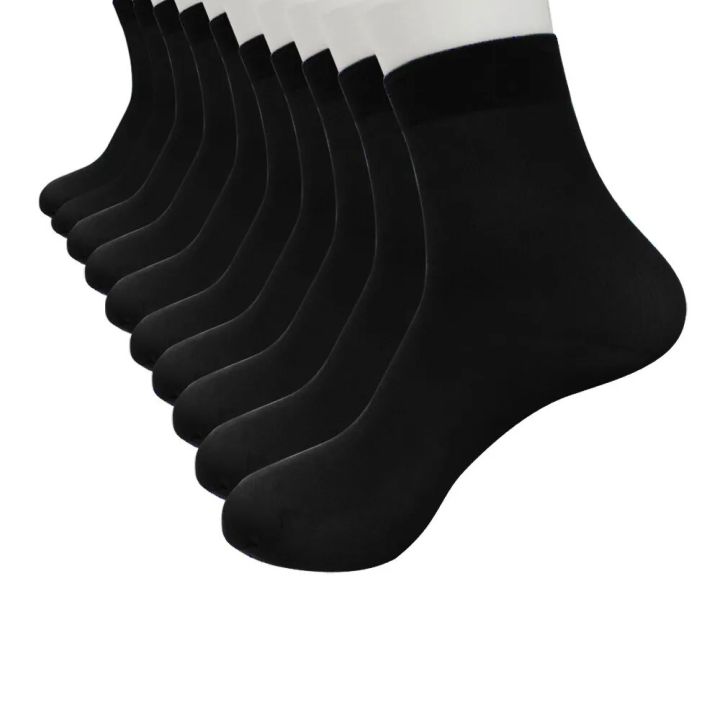 10 Pairs Fiber Ultra-thin Elastic Silky Short Silk Stockings Men Socks Elastic Stockings Silky Fiber Ultra-thin Men Silk Short