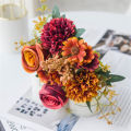 Artificial Flowers Rose lavender Hydrangea Daisy Autumn Hybrid Bouquet for Home Wedding Christmas Decor Fall Silk Fake Flower.
