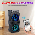 Outdoor Portable Wireless Speaker Dual 3 Inches Music Stereo Subwoofer Bass USB Power Supply For Dancing Party Family Karaoke.