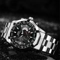Big Face Dial 46MM Wrist Watch for Men Steel Bracelet Waterproof Military Sports Male Quartz Wristwatches.