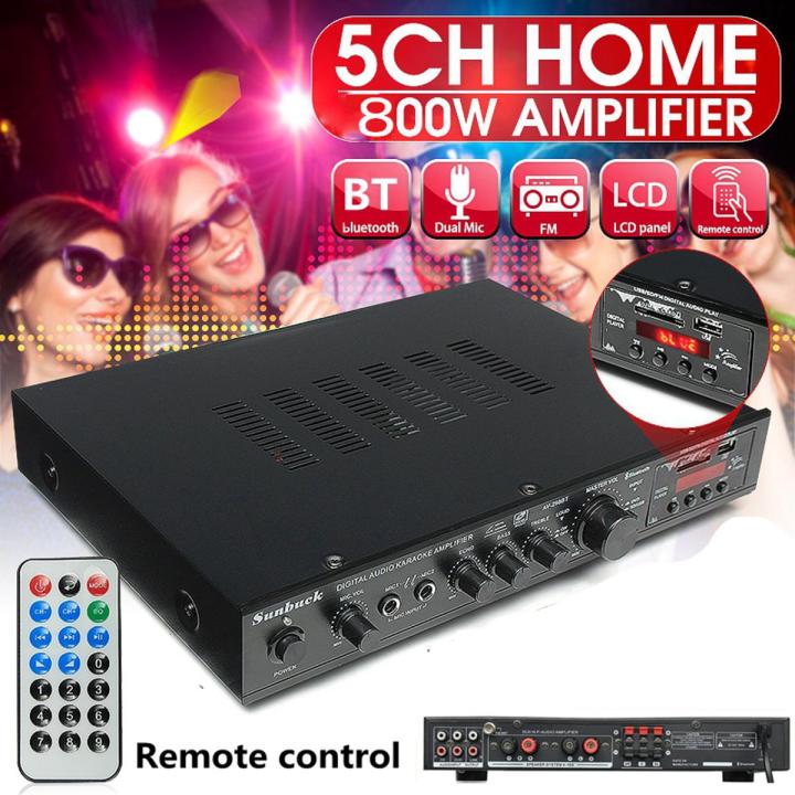 Sunbuck 220V 298BT 5Channel bluetooth HiFi Stereo Power Amplifier Audio ...