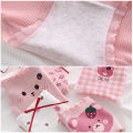 Pink floral mid rise breathable panties cute sweet girls student triangle shorts.