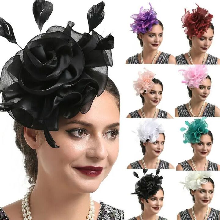 Fashion%20Feather%20Mesh%20Fascinator%20Hat%20Hair%20Clip%20Women%20Cocktail%20Wedding%20Party%20Bridal%20Hat%20Fascinator%20Ladies%20Dress%20Hair%20Headband%20-%20Image%203