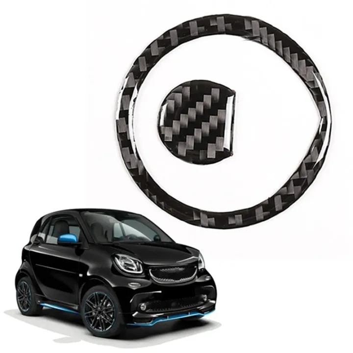 Car%20Caon%20Fiber%20Steering%20Wheel%20Logo%20Stickers%20Auto%20Decorative%20Decals%20Sticker%20for%20Benz%20Smart%20453%20Fortwo%202016-2021%20-%20Image%203