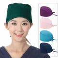 Service industry cap Cotton surgical scrub cap Convenient Solid color cap Sweat-absorbent material Unisex surgery cap Adjustable cap Solid color options Theatre doctor cap for Surgical procedures. 