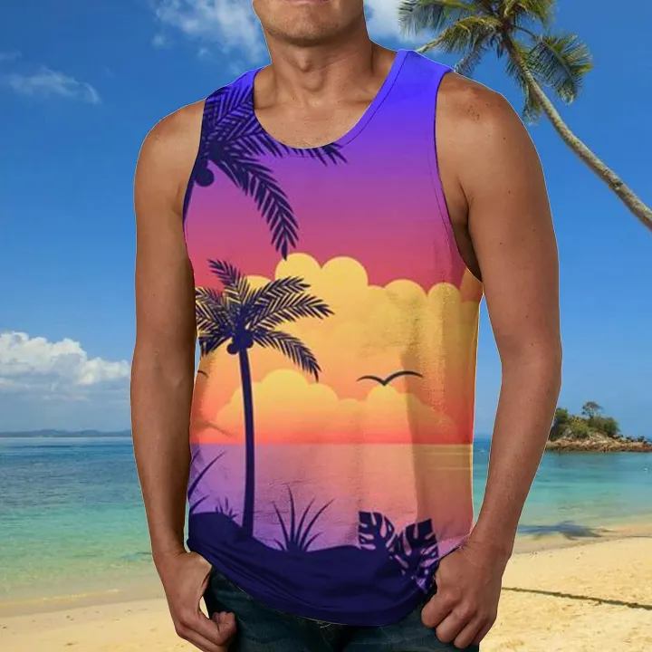 Fredney%20Mens%20Summer%20Fashion%20Casual%20Beach%20Seaside%20Digital%203D%20Printed%20Round%20Neck%20Sleeveless%20T%20Shirt%20Vest%20Cotton%20Blend%20Long%20-%20Image%203
