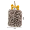 Chenille Hand Towel with Hanging Rope Quick Dry Soft Cute Cartoon Design Perfect Kitchen Bathroom Supplies. 