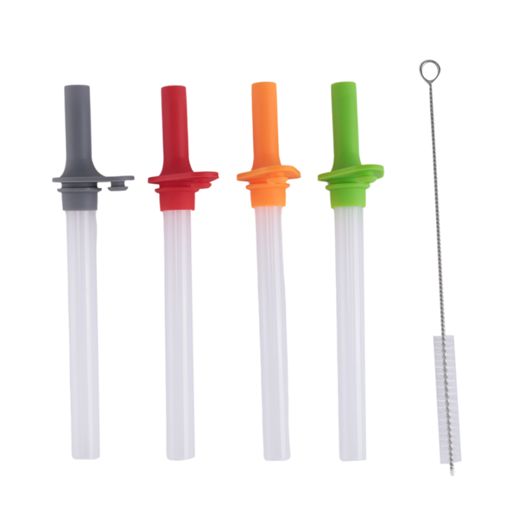 4PCS Replacement Straws Parts Accessories with Bite Valve for Zak DesignsKelso 15 OZ, with 1 Brush Reusable Kids Cup Replacement Straws