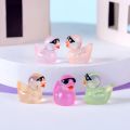 10/20/50PCS Mini Fluorescent Sunglasses Duck Ornament Miniature Figures Tiny Duck Resin Micro Landscape DIY Dollhouse Decoration.