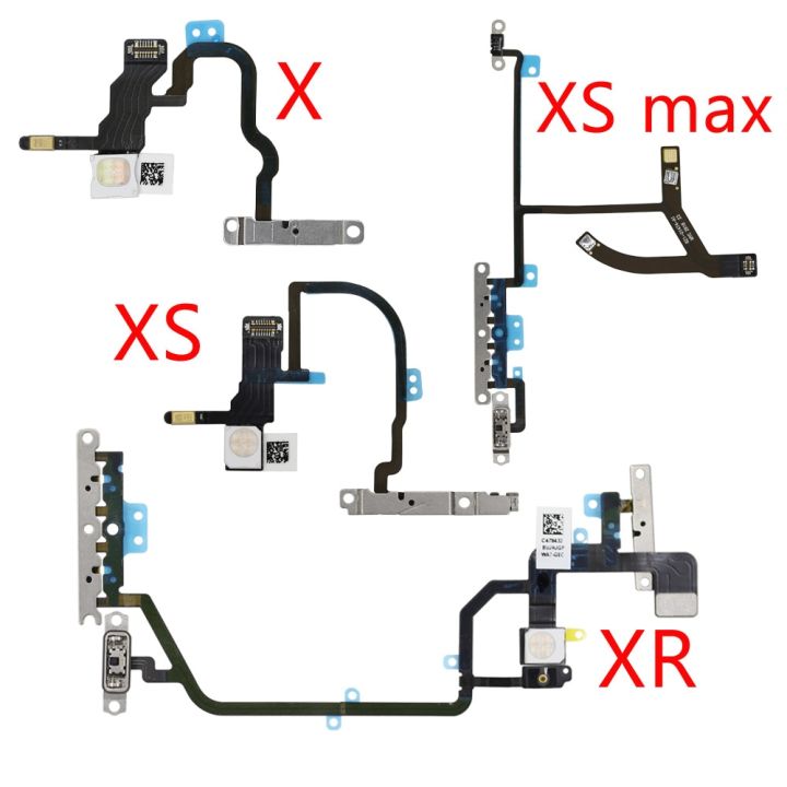 1pcs For iPhone X Xs Max XR Mute Volume Power Buttons key Switch Flex Cable Mobille Phone Repair Parts