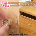 Self Adhesive Hook Knobs Cupboard Drawer Pull Handle Knobs Brand Acrylic No Drilling Mirror Cabinet Handles for Furniture Drawer Diamond Shape Hook-Ergonomic Accessories-Dhaka shopping zone. 