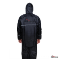 Full Waterproof Motorcycle Raincoat Rain suit with Trouser - Black (1 Set). 