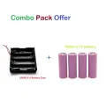 3.7V / 4.2V 18650 Four Lithium Battery Storage Case Box Holder With 4 Pcs 18650 3.7V Lithium Rechargeable Battery. 