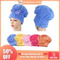 1pc Microfibre Bowknot Wrap Towel Quick Hair Drying Bath Towels Spa Bowknot Wrap Towel Hat Cap for Bath Bathroom Accessories.