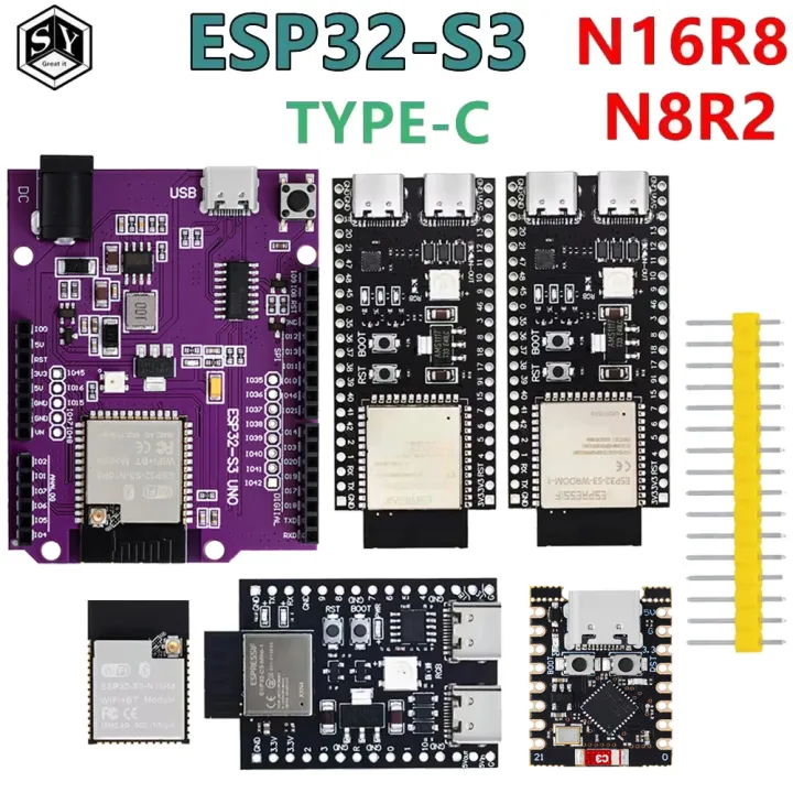 Esp32-S3-Devkitc-1 Esp32-S3-N16r8 N8r2 Uno Wifi Bluetooth-Compatible Ble 5.0 Mesh Development Board Esp32 Wireless Module