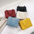 Korean Fashion Embossed Flap Crossbody Bag Mini Purses and Handbags Luxury Designer for Women Purses Square Shoulder Bag. 