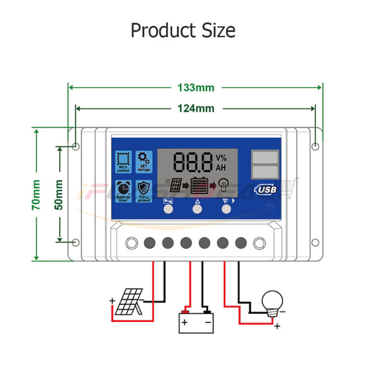 iFlashDeaal%2030A%20Solar%20Charge%20Controller%20Solar%20Panel%20Controller%2012V/24V%20Adjustable%20LCD%20Display%20Solar%20Panel%20B-attery%20Regulator%20With%20USB%20Port%20Auto%20PWM%20Controllers%20Intelligent%20System%20Charging%20Controller%20For%20Home%20-%20Image%204