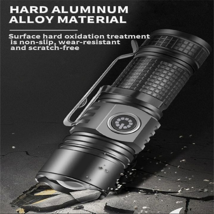30W Led Flashlights Tactical Light Emergency Spotlights Handheld Flash Light Multi-functional Waterproof Torch For Outdoor