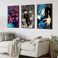 Pop Japan Classic Anime Jujutsu Kaisen Poster Aesthetic All Character Manga Cover Retro Canvas Print Wall Art Kawaii Room Decor.