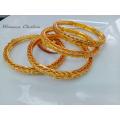 Golden Plated Bangles Or Curi for Womenn 4 Pcs Set. Golden Hater Bala Party Bangles For Women & Girls gift. C:A60. 