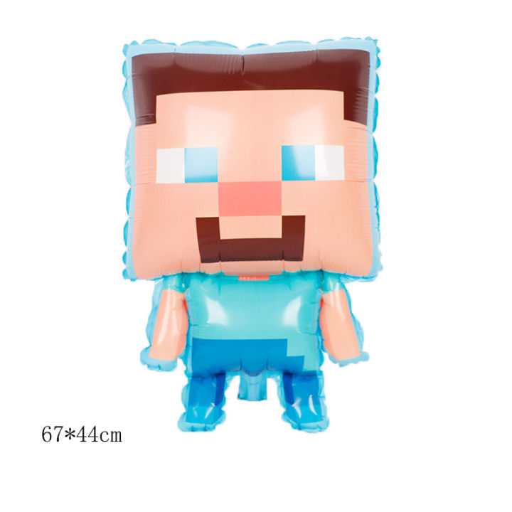 Minecraft%20theme%20foil%20balloon%20cartoon%20children's%20birthday%20decoration%20banner%20topper%20plate%20-%20Image%207