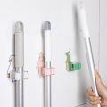 1/3Pcs Cartoon Mop Sticky Hook Broom Card Holder Non-marking Punch-free Hanger Wall-mounted Mop Clip.