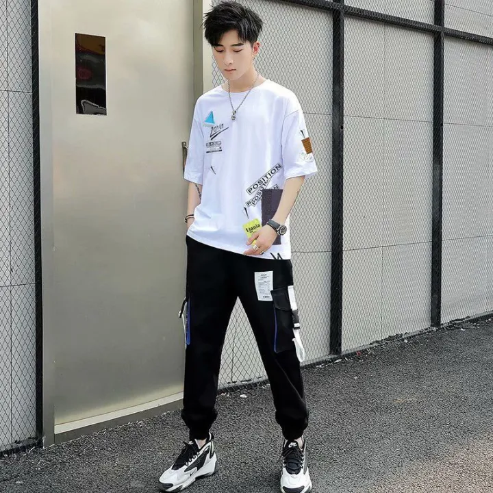 Boys%20Suit%20Summer%20Trendy%20Loose%20Korean%20Style%20Short%20SleeveTT-shirt%20Men's%20Trousers%20Sports%20Suit%20Handsome%20Shorts%20Set%20-%20Image%208