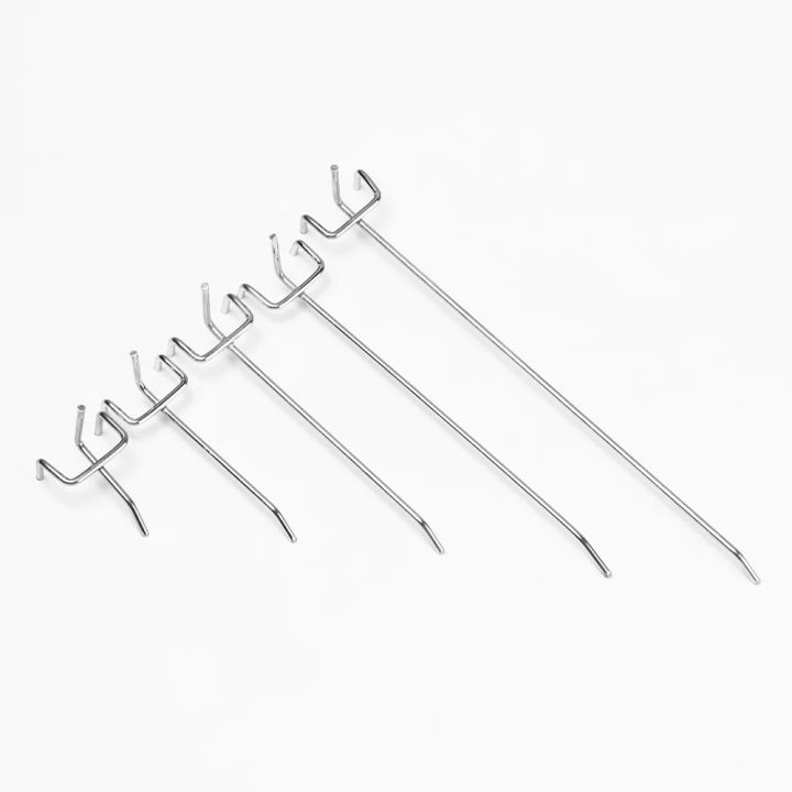 5Pcs Grid Wall Mesh Display Hooks Retail Shop Peg Goods Shelf Panel Pegboard Hooks Home Storage Hang Fits Workshop Hook Arm Rack