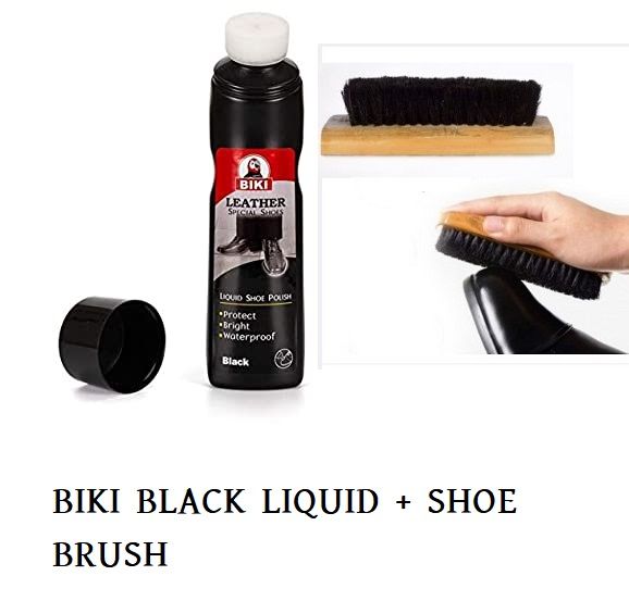 Trendsetter -Upscale Living -Biki Black Liquid Shoe polish + Shoe Brush for shoe Polish for shining shoe- Inventive Choice