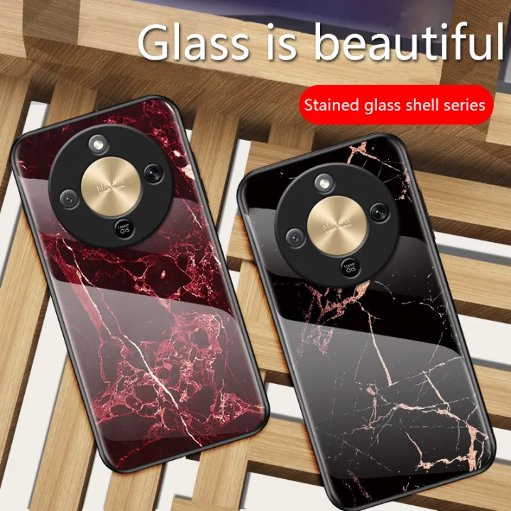 Biruiqu%20For%20Honor%20X9D%20Fashion%20Marble%20Tempered%20Glass%20Back%20Case%20Cover%20-%20Image%202
