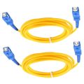 4 Pcs Simplex Single Mode SC to SC Male Fiber Optic Patch Yellow 2M.