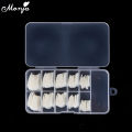 Monja 100Pcs/set Transparent Natural French Nail Art Half Cover False Nails Ballet Acrylic UV Extension Nail Tips Manicure Tool. 