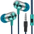 Powerful Heavy Bass 3.5mm Wired in Ear Headphones/High Resolution Wired Earbuds with Microphone and Volume Control/High Definition Widely Compatible Noise Isolating in-Ear Headphones.