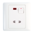 Super Star Lotus 10A 2 Pin Socket with Switch Neon Two 2Pin Electrical Wall Outlet Indicator.